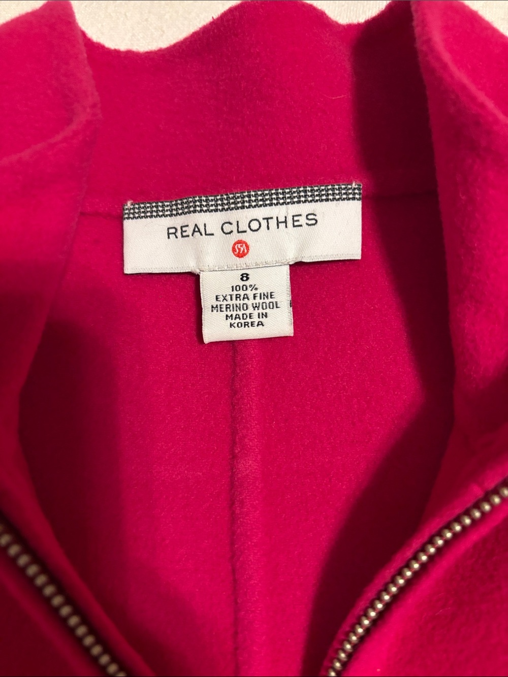 Real Clothes Women's Merino Wool jacket in Hot Pink